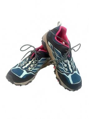 Merrell | Girls Waterproof Teal Green Pink Lace Up Hiking Shoes Sneakers Size 3